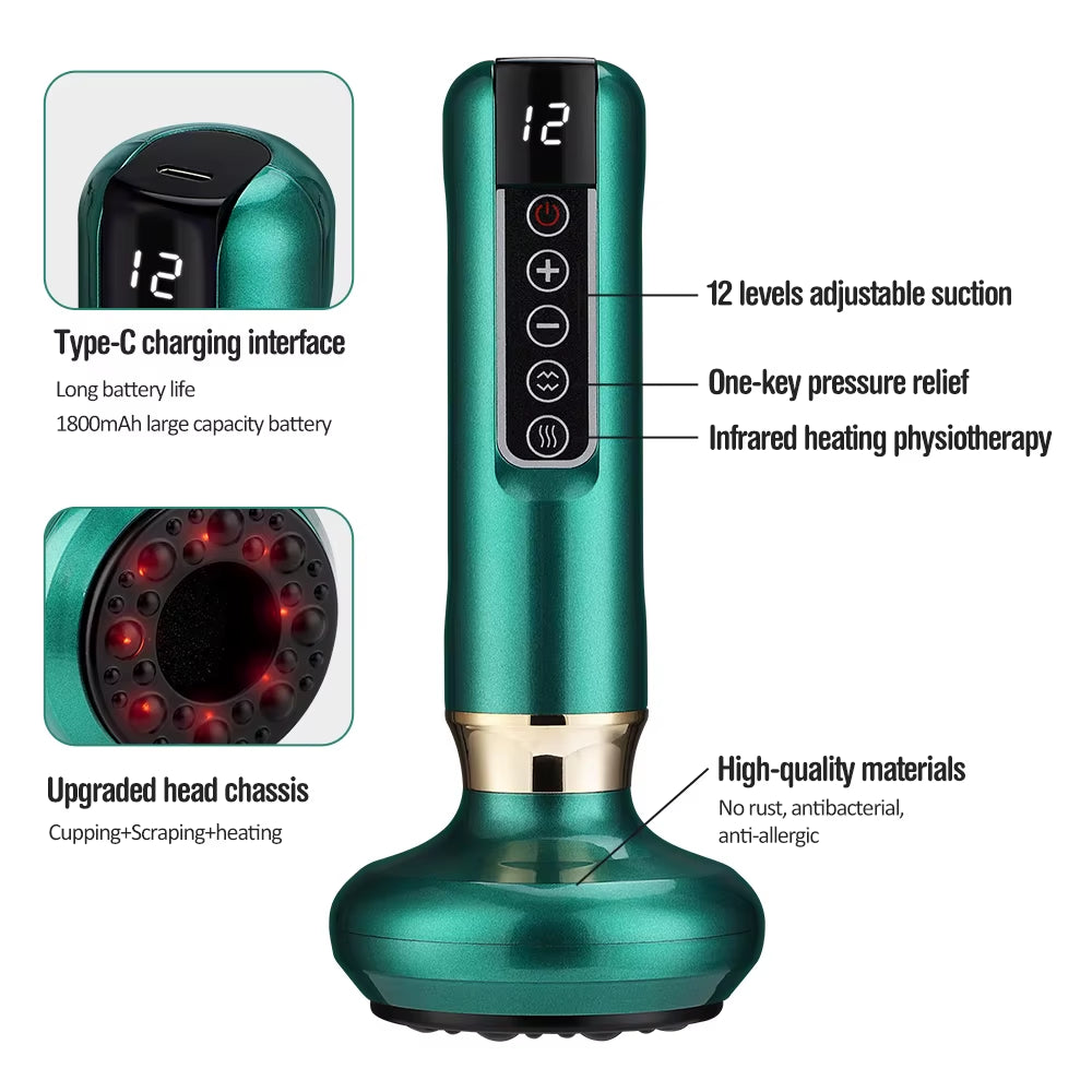 SculptEase™ Magnetic Cupping Massager: Rechargeable Body & Cellulite Scraping Machine